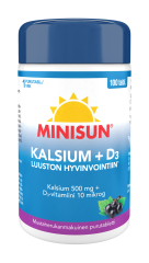 Minisun Luusto Kalsium 500 mg + D-vit. 10 mikrog 100 purutabl